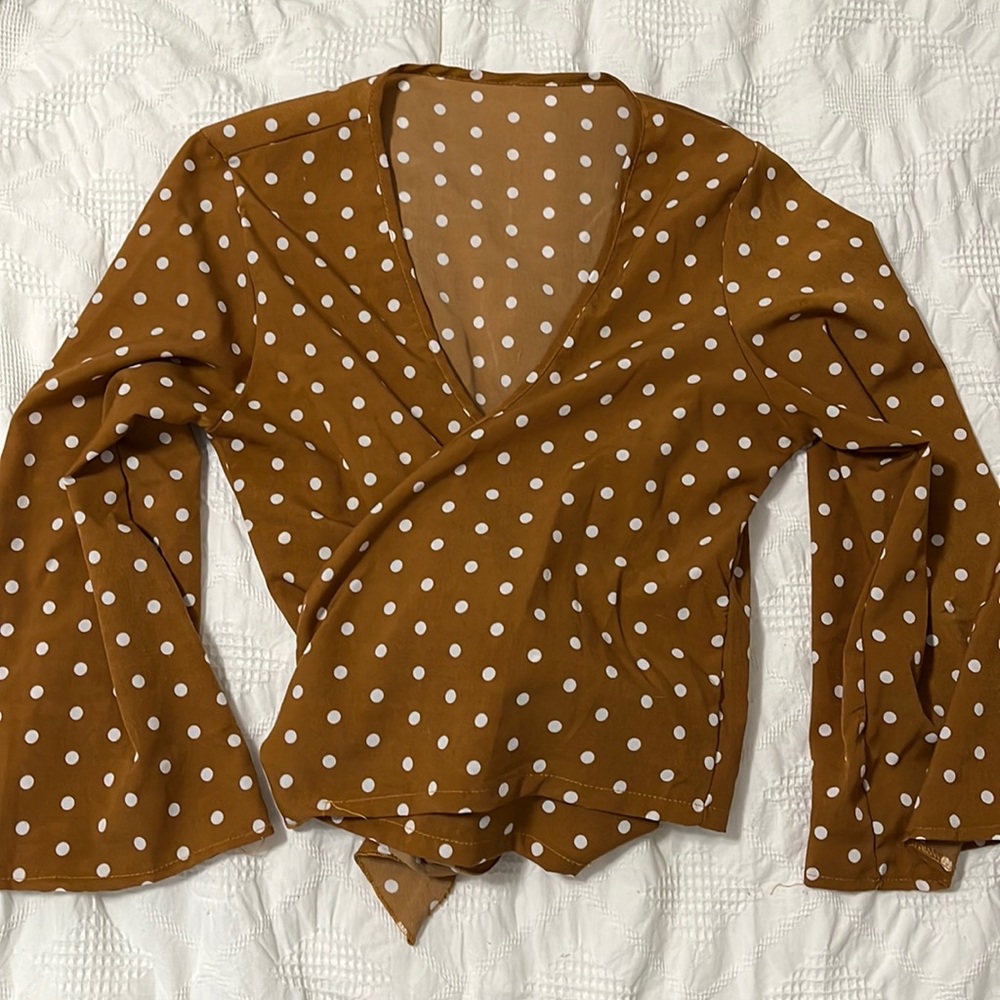 Polka dot wrap top